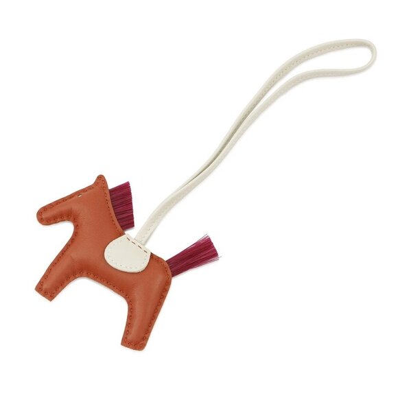 HERMES Rodeo Crinoline Size PM Lambskin/Crinolin Cornelian /Craie/Magnolia - Picture 1 of 8